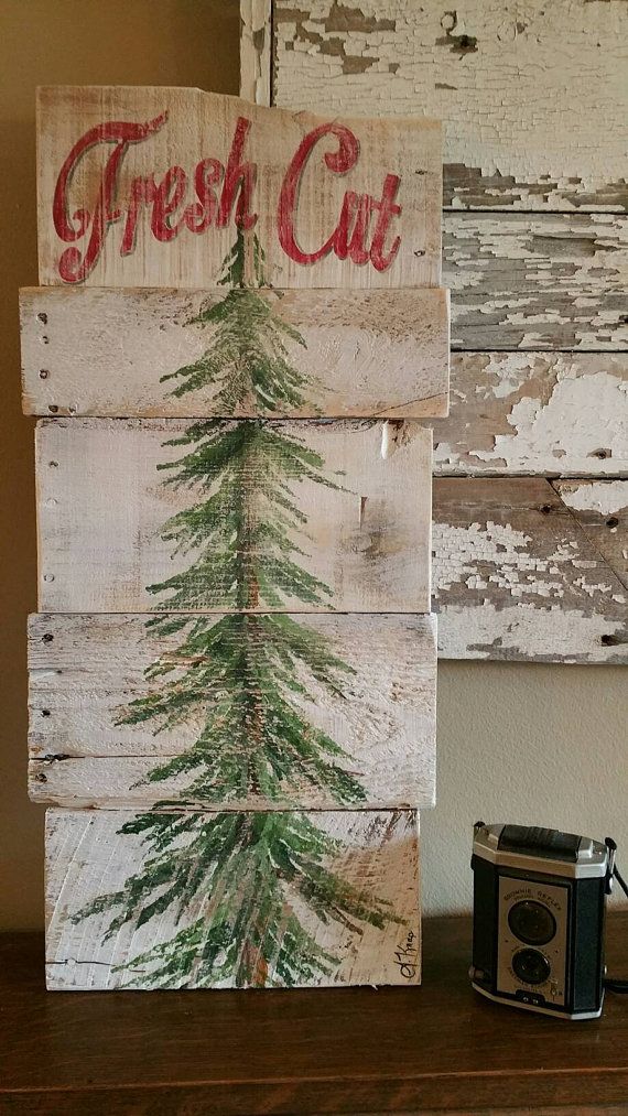 Christmas Tree For Sign White Washed By Thewhitebirchstudio