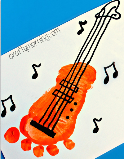 Footprint Guitar Craft For Kids