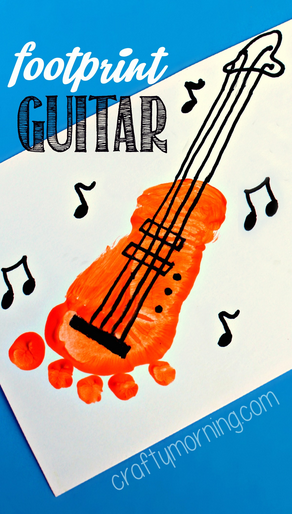 Footprint Guitar Craft For Kids