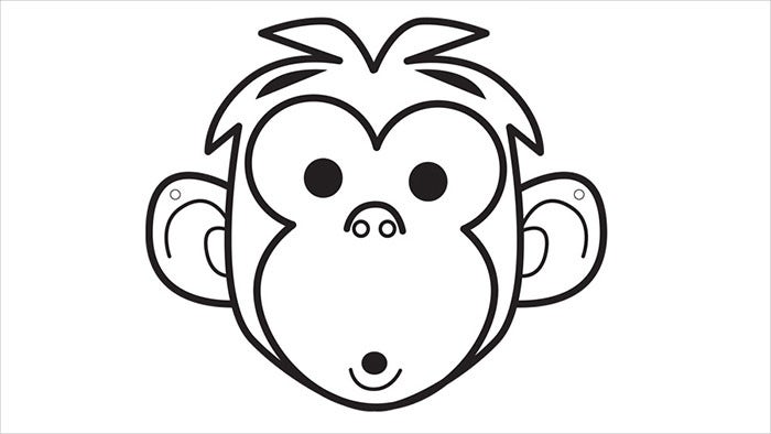 Cute Monkey Mask Template